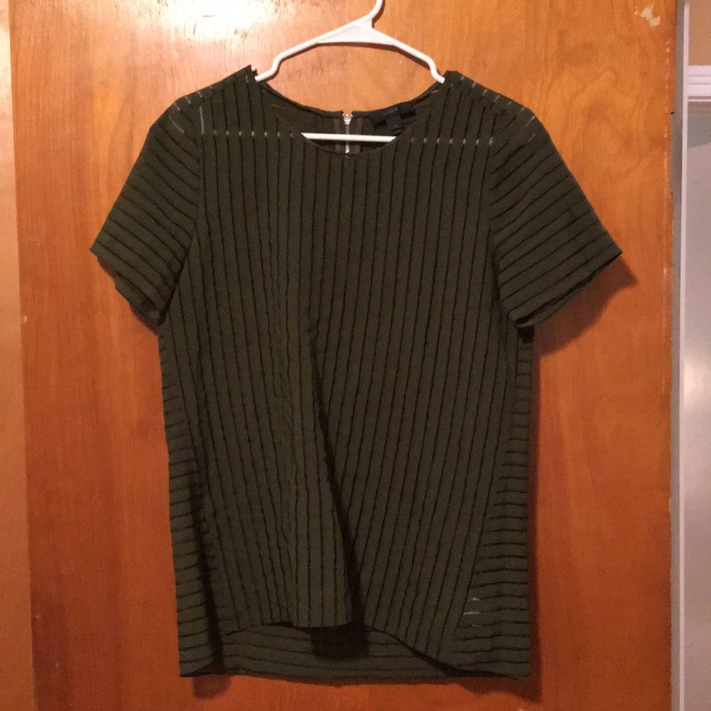 J Crew Top with Sheer Accents